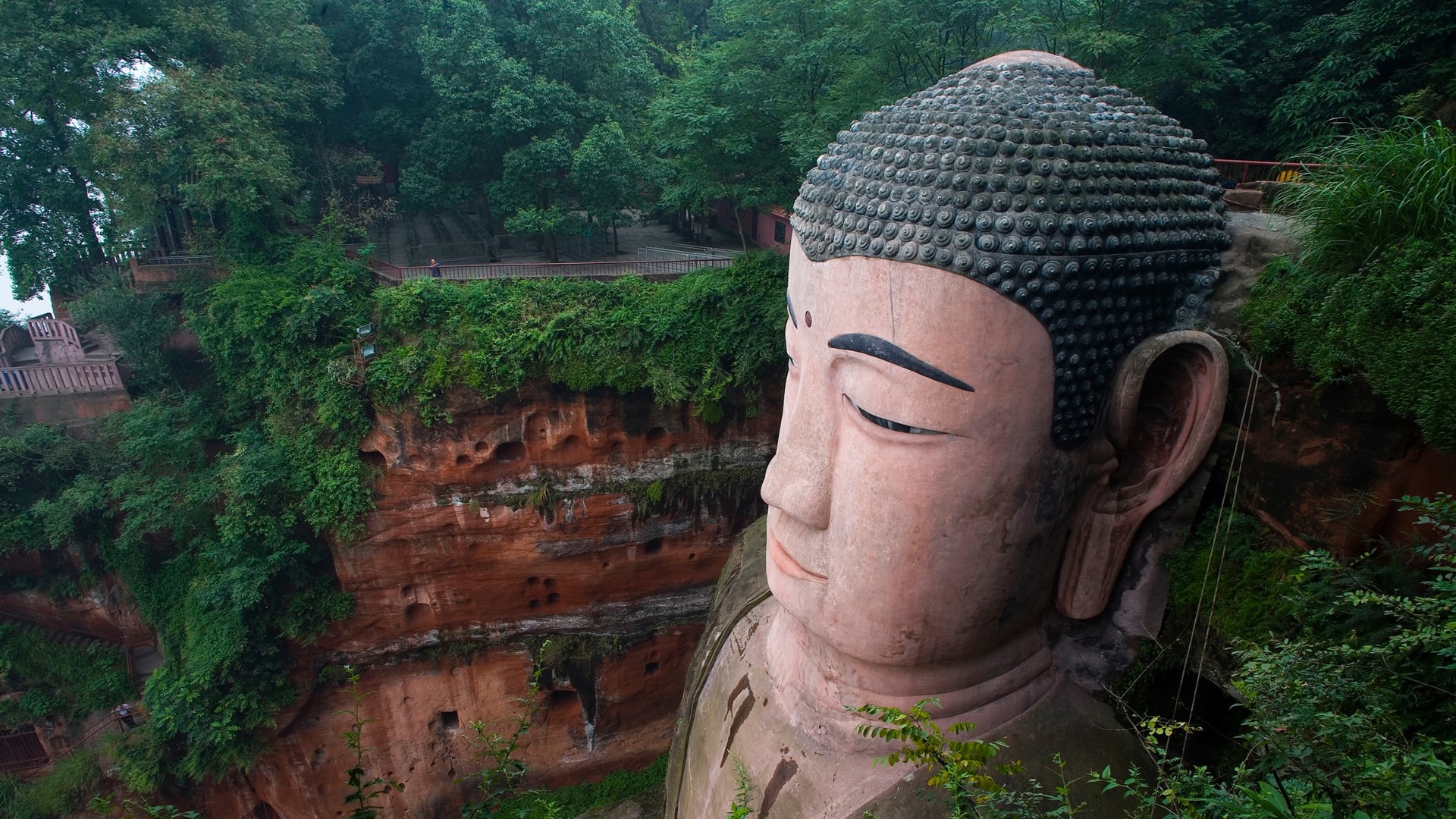 极富中国特色的乐山大佛 山是一座佛 佛是一座山