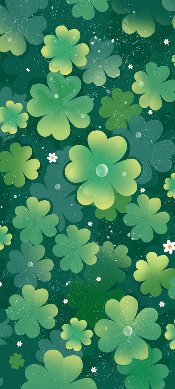 绿色的四叶草护眼壁纸 带来幸运、幸福和健康