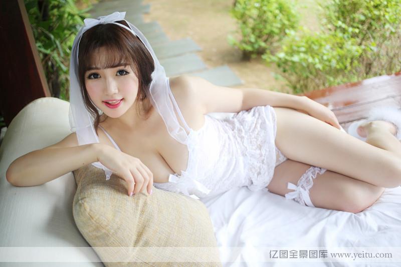 美媛馆性感新娘白色婚纱童颜巨乳系列