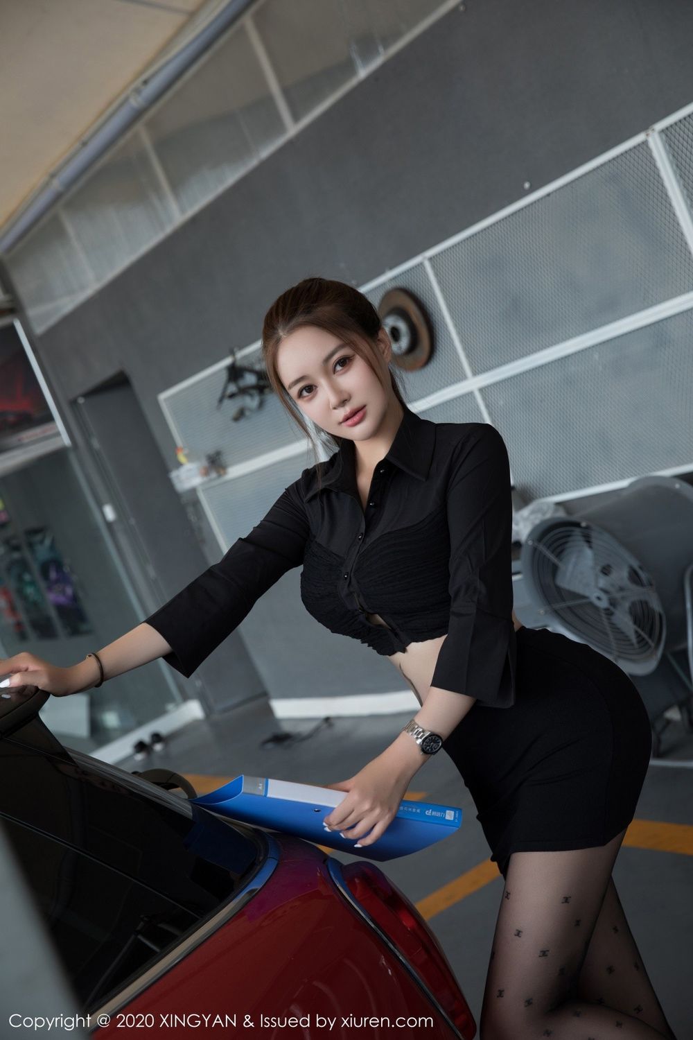 星颜社美女模特凯竹Vision汽车销售经理黑丝剧情性感写真